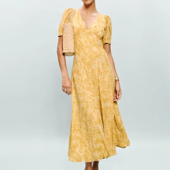 Reformation Naira Dress Yellow - Size 0 - Picture 1 of 1